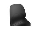 Tabouret de bar design empilable BERLIN noir avec pied en métal blanc