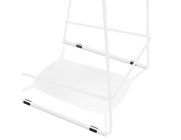 Tabouret de bar design empilable BERLIN noir avec pied en métal blanc