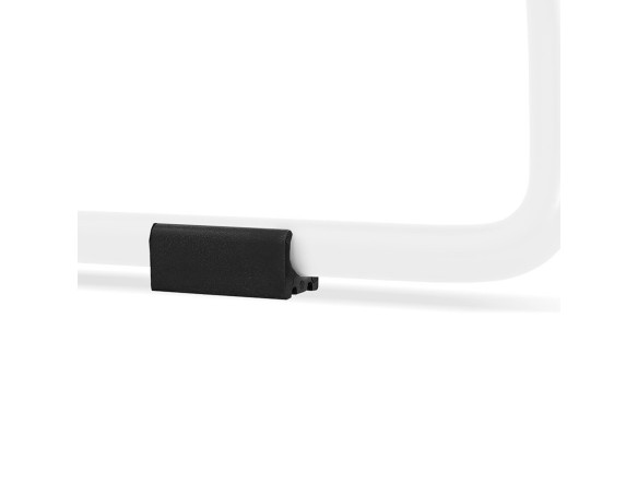 Tabouret de bar design empilable BERLIN noir avec pied en métal blanc
