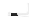 Tabouret de bar design empilable BERLIN noir avec pied en métal blanc