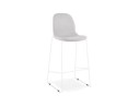 BS06120LGWH 5404028332665 Tabouret de bar empilable FAKIR en tissu gris clair et pied en métal blanc
