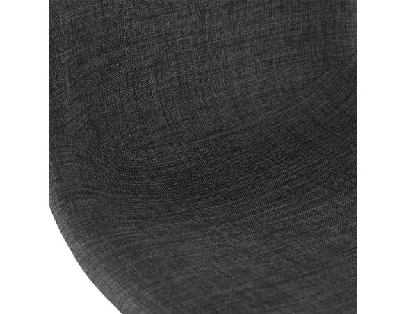 Tabouret de bar empilable FAKIR en tissu gris foncé et pied en métal blanc