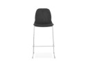 Tabouret de bar empilable FAKIR en tissu gris foncé et pied en métal chromé