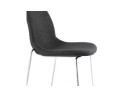 Tabouret de bar empilable FAKIR en tissu gris foncé et pied en métal chromé