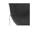 Tabouret de bar empilable FAKIR en tissu gris foncé et pied en métal chromé