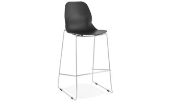 BS02610BLCH 5420072069869 Tabouret de bar design empilable BERLIN noir avec pied en métal chromé