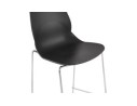Tabouret de bar design empilable BERLIN noir avec pied en métal chromé