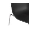 Tabouret de bar design empilable BERLIN noir avec pied en métal chromé