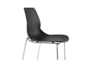Tabouret de bar design empilable BERLIN noir avec pied en métal chromé