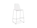 BS02620WHCH 5420072069883 Tabouret de bar design empilable BERLIN blanc avec pied en métal chromé