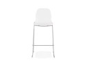 Tabouret de bar design empilable BERLIN blanc avec pied en métal chromé
