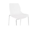 Tabouret de bar design empilable BERLIN blanc avec pied en métal chromé