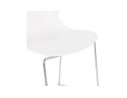Tabouret de bar design empilable BERLIN blanc avec pied en métal chromé
