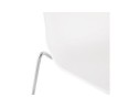 Tabouret de bar design empilable BERLIN blanc avec pied en métal chromé