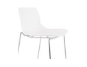 Tabouret de bar design empilable BERLIN blanc avec pied en métal chromé