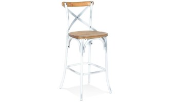 BS04890WAWH 5404028305140 Tabouret de bar COTTAGE en bois finition Noyer effet vieilli