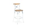 BS04890WAWH 5404028305140 Tabouret de bar COTTAGE en bois finition Noyer effet vieilli