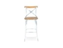 Tabouret de bar COTTAGE en bois finition Noyer effet vieilli