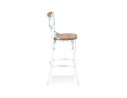 Tabouret de bar COTTAGE en bois finition Noyer effet vieilli
