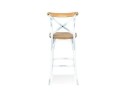 Tabouret de bar COTTAGE en bois finition Noyer effet vieilli