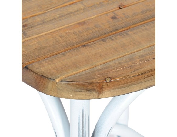 Tabouret de bar COTTAGE en bois finition Noyer effet vieilli