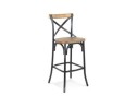 BS05180WABL 5404028310106 Tabouret de bar COTTAGE en bois finition Noyer effet vieilli noir