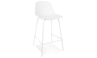 TB00690BL 5404028313886 Tabouret snack mi-hauteur perforé LOKI MINI blanc intérieur / extérieur