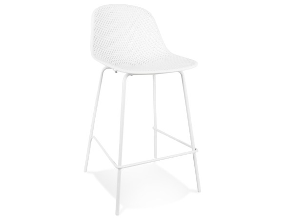 TB00690BL 5404028313886 Tabouret snack mi-hauteur perforé LOKI MINI blanc intérieur / extérieur