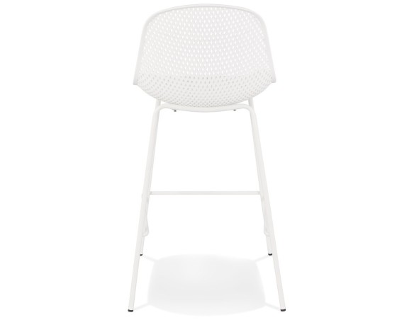 Tabouret snack mi-hauteur perforé LOKI MINI blanc intérieur / extérieur