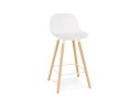 TB00190CH 5404028313961 Tabouret snack mi-hauteur TATSU MINI blanc avec pieds en bois naturel