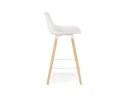 Tabouret snack mi-hauteur TATSU MINI blanc avec pieds en bois naturel