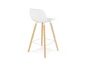 Tabouret snack mi-hauteur TATSU MINI blanc avec pieds en bois naturel