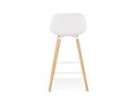 Tabouret snack mi-hauteur TATSU MINI blanc avec pieds en bois naturel
