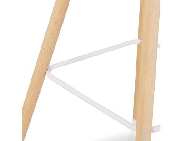 Tabouret snack mi-hauteur TATSU MINI blanc avec pieds en bois naturel