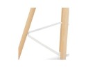Tabouret snack mi-hauteur TATSU MINI blanc avec pieds en bois naturel