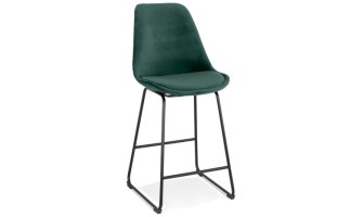 BS04380GEBL 5404028301364 Tabouret snack mi-hauteur BULLY MINI en velours vert et pieds en métal noir