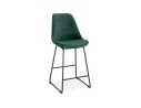 BS04380GEBL 5404028301364 Tabouret snack mi-hauteur BULLY MINI en velours vert et pieds en métal noir