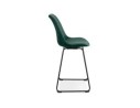 Tabouret snack mi-hauteur BULLY MINI en velours vert et pieds en métal noir