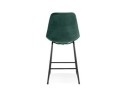 Tabouret snack mi-hauteur BULLY MINI en velours vert et pieds en métal noir