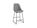 BS04390GRBL 5404028301388 Tabouret snack mi-hauteur BULLY MINI en velours gris et pieds en métal noir