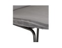 Tabouret snack mi-hauteur BULLY MINI en velours gris et pieds en métal noir
