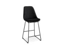 BS04400BLBL 5404028301401 Tabouret snack mi-hauteur BULLY MINI en velours noir et pieds en métal noir