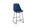 BS04410BUBL 5404028301425 Tabouret snack mi-hauteur BULLY MINI en velours bleu et pieds en métal noir