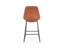 Tabouret snack mi-hauteur BIKI MINI en microfibre brune et pieds en métal noir