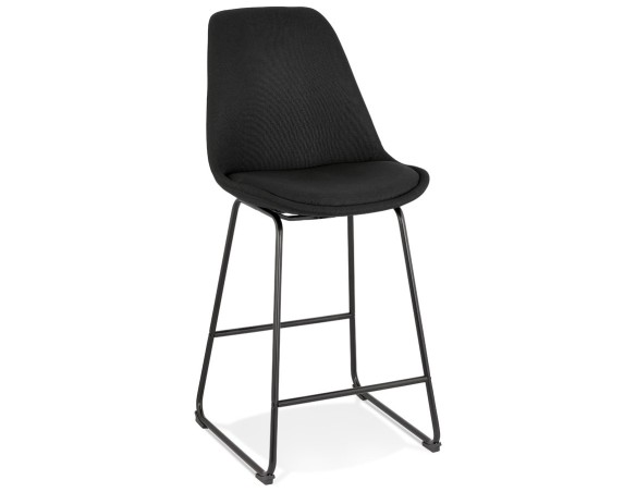 BS04450BLBL 5404028301500 Tabouret snack mi-hauteur RIGO MINI en tissu noir et pieds en métal noir