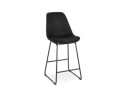 BS04450BLBL 5404028301500 Tabouret snack mi-hauteur RIGO MINI en tissu noir et pieds en métal noir