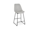 BS04460GRBL 5404028301524 Tabouret snack mi-hauteur RIGO MINI en tissu gris et pieds en métal noir