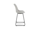 Tabouret snack mi-hauteur RIGO MINI en tissu gris et pieds en métal noir