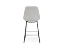 Tabouret snack mi-hauteur RIGO MINI en tissu gris et pieds en métal noir