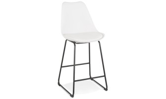 BS04470WHBL 5404028301548 Tabouret snack mi-hauteur CHOKO MINI blanc et pieds en métal noir